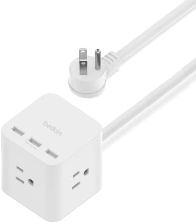 Cubo alimentación 6 tomas 3 USB-A 5ft resistente para hogar oficina
