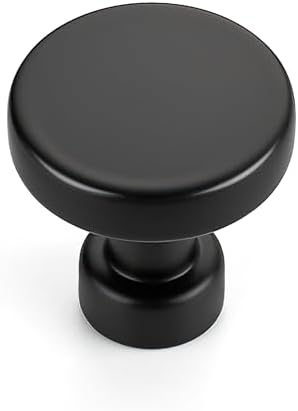 5 Pomos Gabinete 1-1/6pulg Negro Mate Tocador
