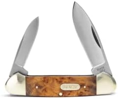 Navaja plegable 2 hojas mango madera