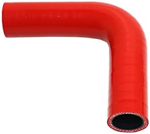 Manguera silicona acoplador codo 90 grados reforzada 4 capas rojo