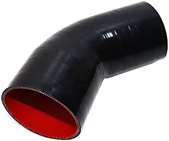 Manguera silicona acoplador reductor 45 grados 3.75-4" negro