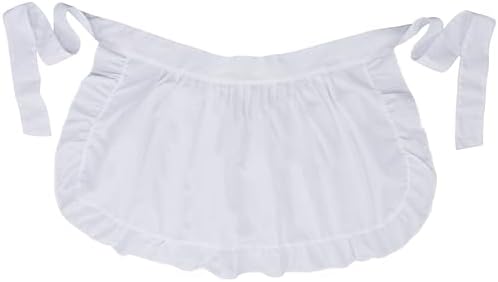 Delantal cintura mujer estilo retro cocina con volantes blanco