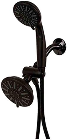 Cabezal ducha fijo y de mano 6 pulverizadores 5" negro mate