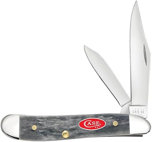 Navaja de bolsillo Peanut hueso maní gris escudo rojo