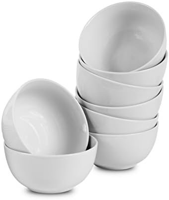 8 Cuencos Porcelana Blanca 18oz 5.5pulg Grande