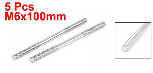 Tornillo acero inox M6x100mm doble extremo 5 pzas