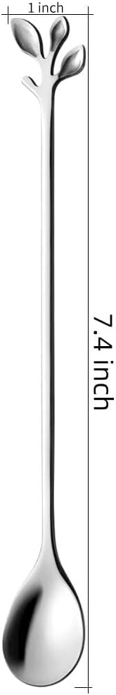 6 Cucharas Acero Inox Mango Largo para Café y Té