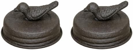 Tapas decorativas para frasco de barro estilo rústico texturizado de 3" diámetro en latón 2 piezas