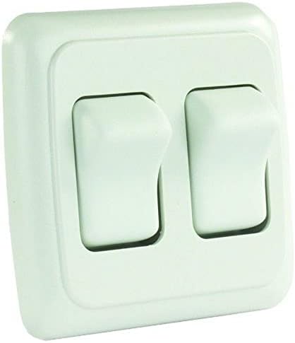 Interruptor SPST doble blanco con bisel