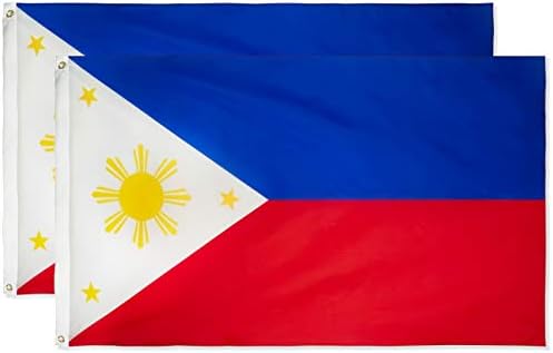 2 Banderas Filipinas 3x5ft Resistentes a Decoloración