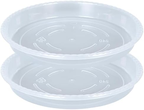2 Pzas Platillo Plástico Transparente 12" para Plantas