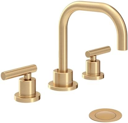 Grifo baño 2 manijas drenaje Push Pop bronce cepillado