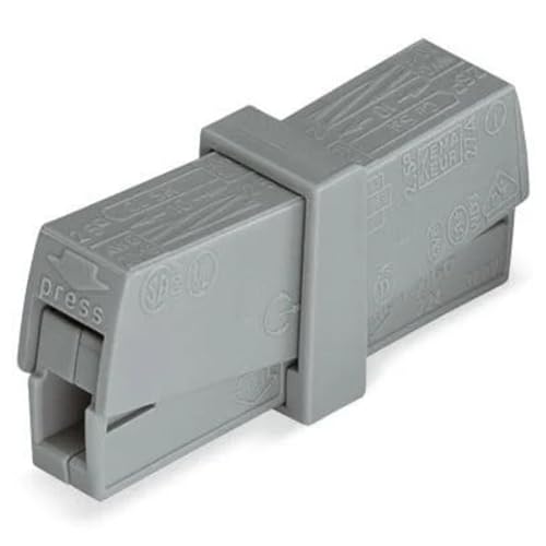Conector iluminación 1 polo doble apriete gris