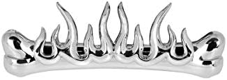 Emblema adhesivo llama plástico cromado