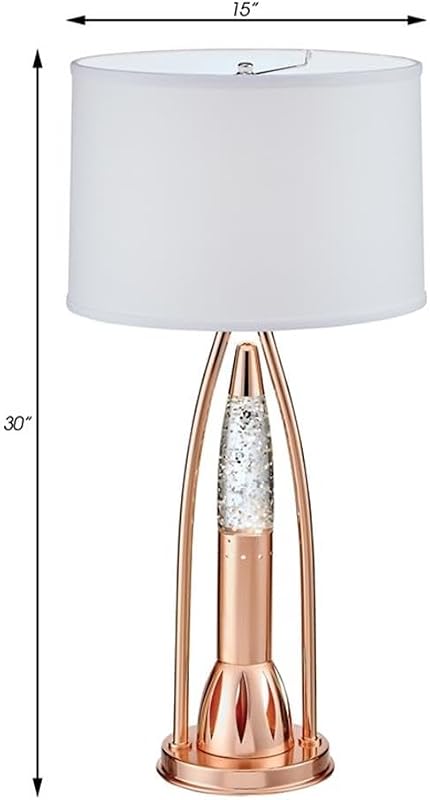 Lámpara mesa luz nocturna gota agua acabado oro rosa