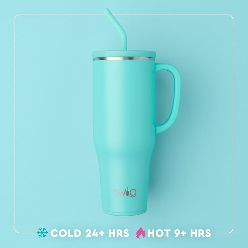 Taza Mega 40oz con asa pajita aislante para viaje
