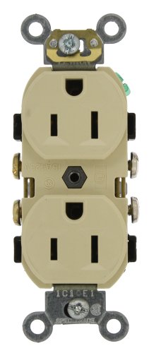 Receptáculo dúplex 15A 125V hoja recta grado comercial