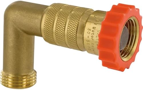 Regulador agua 40-50 PSI con protector manguera 90grados