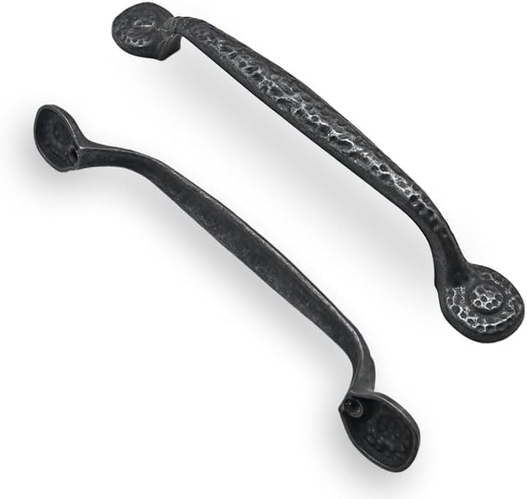 2 Tiradores hierro negro 6pulg cocina rústicos antiguos