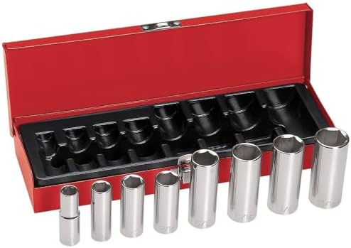 Set 8 Pzas Llaves Vaso 3/8pulg Caja Metal Bisagras