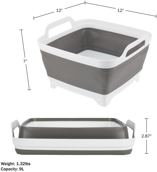 Lavabo plegable 9L plástico camping con drenaje
