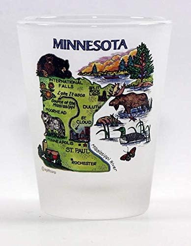 Vaso chupito esmerilado Minnesota Map