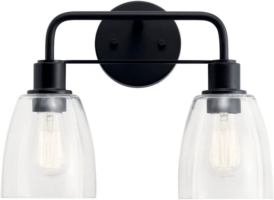 Lámpara baño 15.25pulg 2 luces níquel cepillado pared