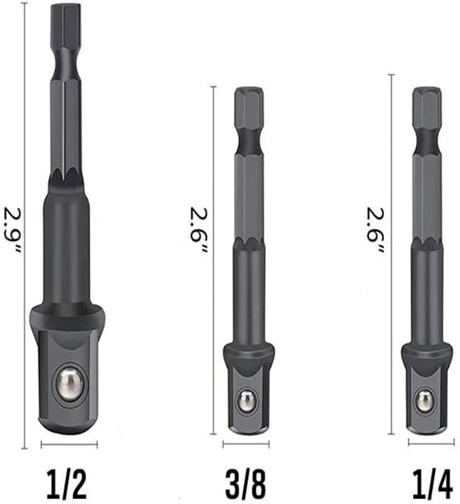 Set 3 adaptadores enchufe impacto para taladro 4 pzas