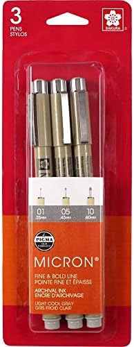 Set 3 Pzas Pigma Micron Gris Claro