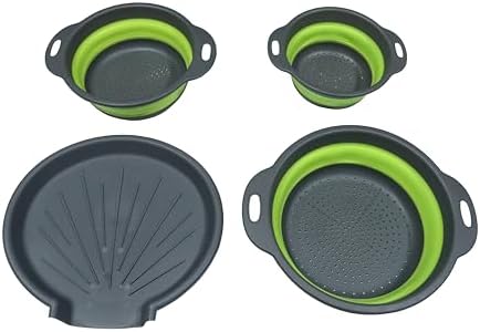 Coladores plegables fregadero set 3 con base drenaje 3qt 4qt