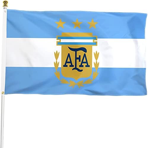 Bandera Argentina 3x5ft 3 estrellas poliéster ojales latón