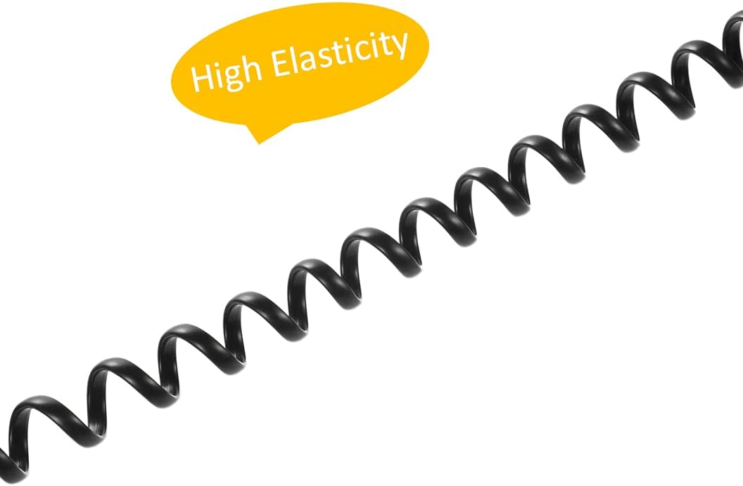4 Cables Espiral 8ft para Teléfono Fijo Negro