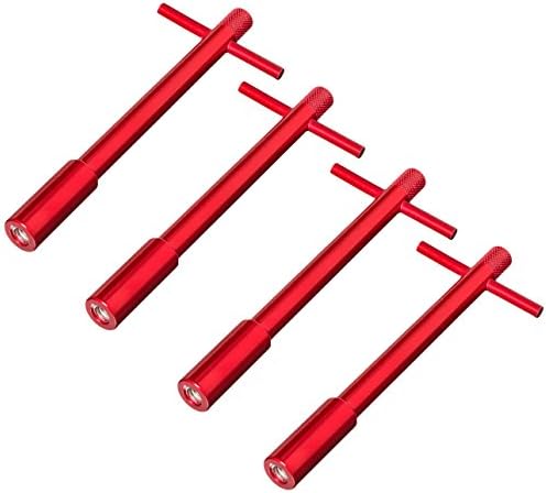 Tuercas ala válvula recubiertas rojo pack 4