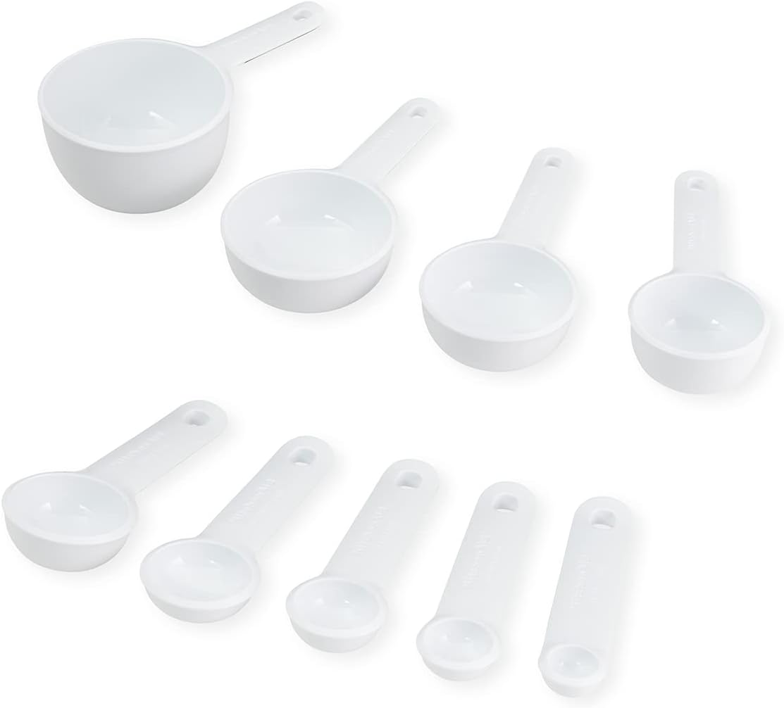 Juego tazas y cucharas medidoras con mango suave