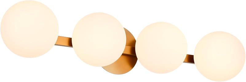 Lámpara aplique baño 4 luces latón envejecido