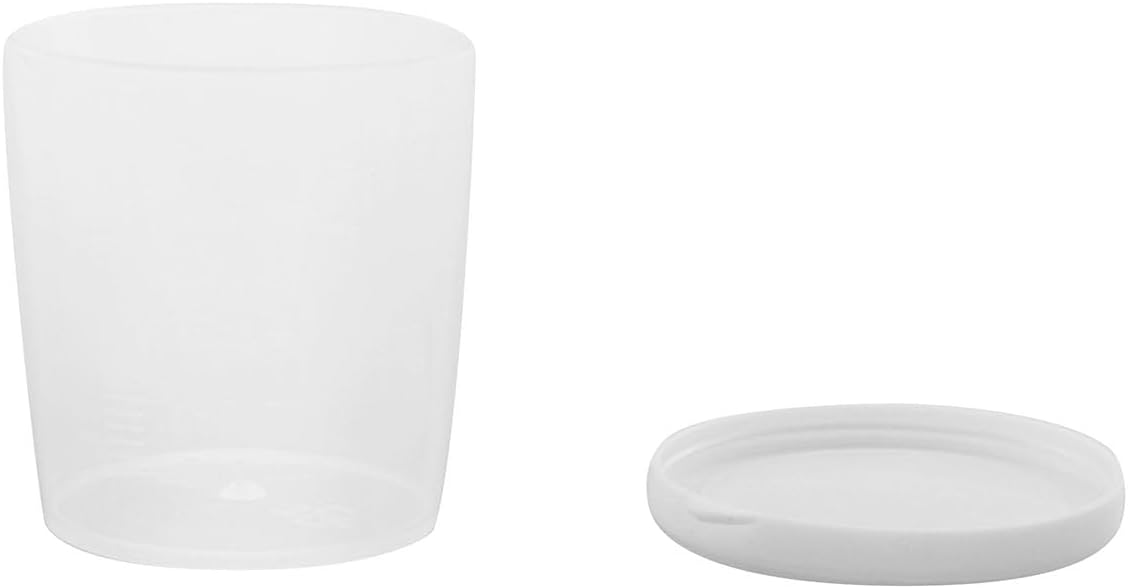 12 Pzas Tazas Medidor Plástico Transparente con Tapa