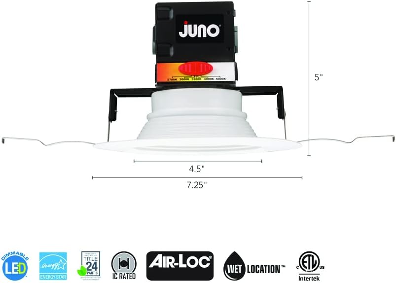 Lámpara LED Downlight 6pulg blanco borde deflector