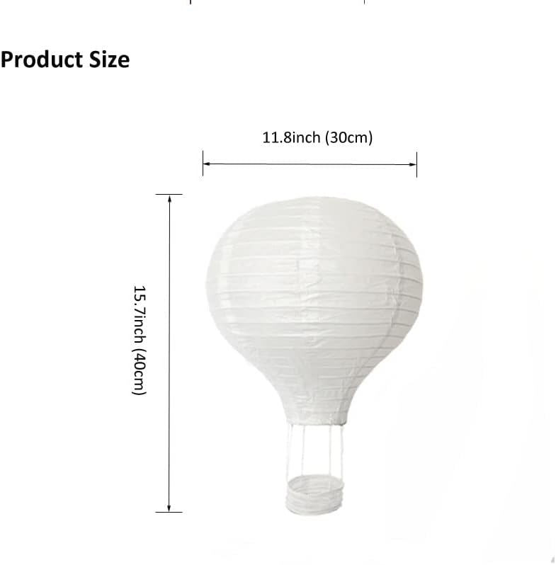 8 Linternas papel con globos 12pulg fiesta