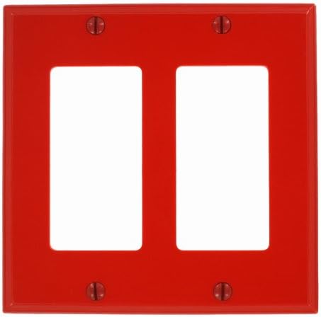 Placa pared dispositivo GFCI 2 posiciones nylon rojo