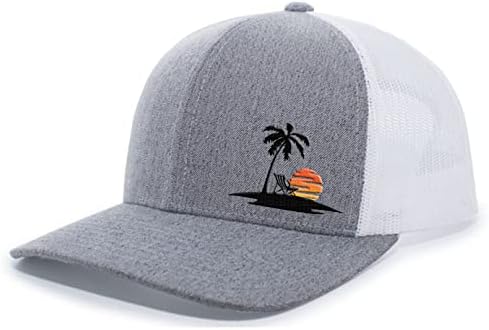 Sombrero camionero malla bordada palmera playa