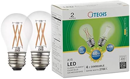 2 Pzas Bombilla LED A15 Transparente para Ventilador 40W