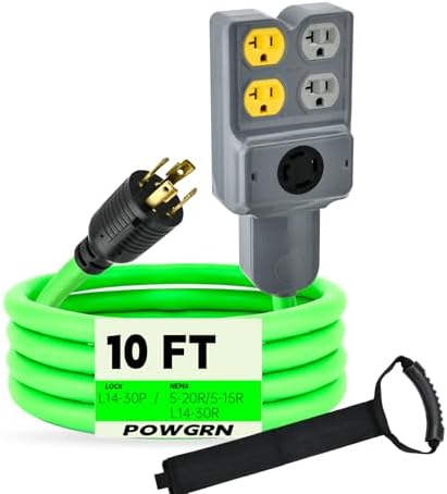 Adaptador 4 clavijas L14-30P a 5-20R 30A 10pies