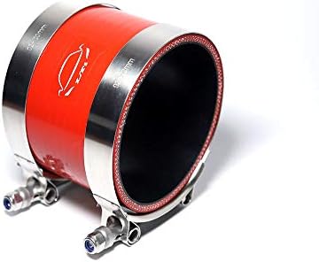 Manguera silicona 4 capas reforzada 9.53cm turbo rojo