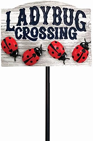 Estaca decorativa Ladybug Crossing para jardín multicolor