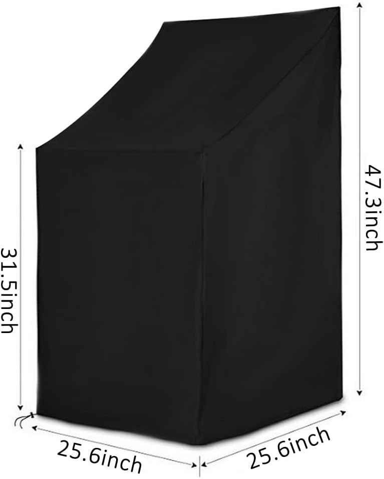 Fundas sillas patio impermeables negro 25x25x47"