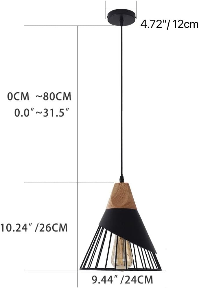 Lámpara colgante negra moderna para cocina comedor sala