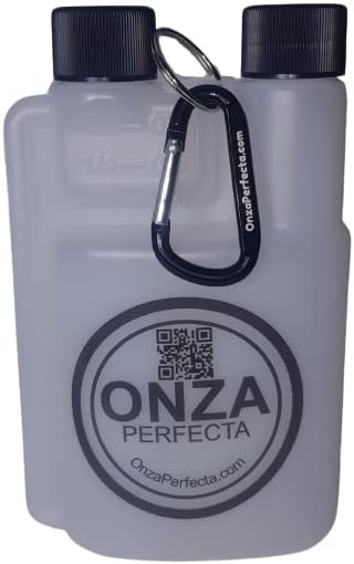 Matraz plástico licor 8oz con cámara vidrio 0.5oz mosquetón