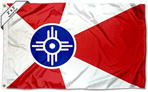 Bandera de la Ciudad de Wichita 2x3 de Algodón para Exterior