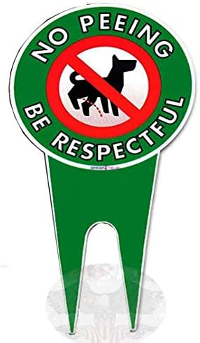 Letrero césped texto inglés no peeing be respectful
