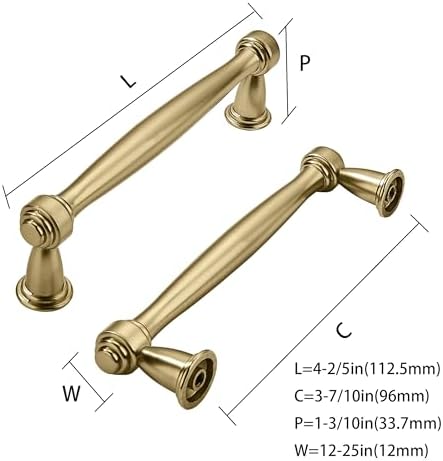 2 Tiradores Gabinete Bronce Champán 3-3/4pulg Accesorios Dorados